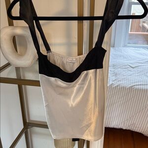 Enduring Kairos Black & Silver Satin Corset Top | Small | Bow Detail